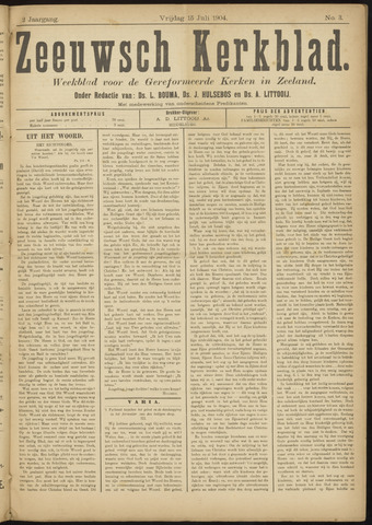 Zeeuwsche kerkbode, weekblad gewijd aan de belangen der gereformeerde kerken/ Zeeuwsch kerkblad 1904-07-15