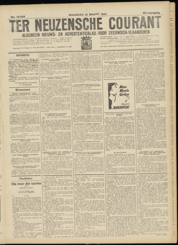 Ter Neuzensche Courant / Neuzensche Courant / (Algemeen) nieuws en advertentieblad voor Zeeuwsch-Vlaanderen 1941-03-10