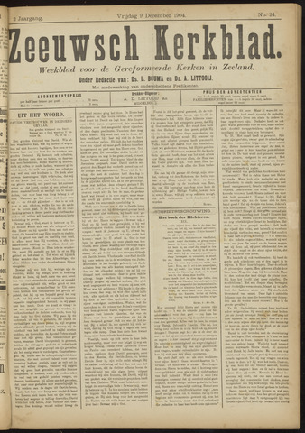 Zeeuwsche kerkbode, weekblad gewijd aan de belangen der gereformeerde kerken/ Zeeuwsch kerkblad 1904-12-09