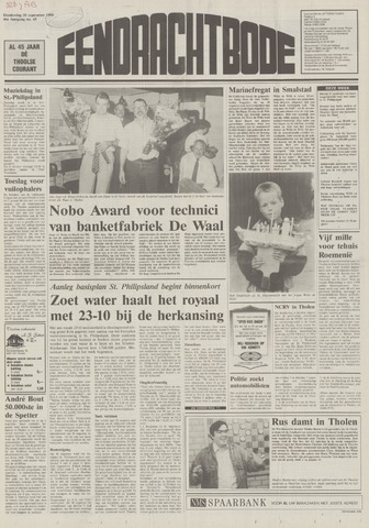 Eendrachtbode /Mededeelingenblad voor het eiland Tholen 1990-09-20