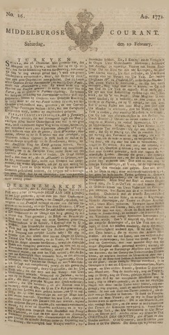 Middelburgsche Courant 1772-02-29
