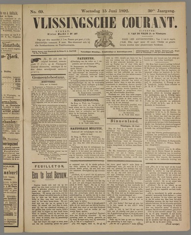 Vlissingse Courant 1892-06-15