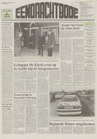 Eendrachtbode /Mededeelingenblad voor het eiland Tholen 1995-11-16