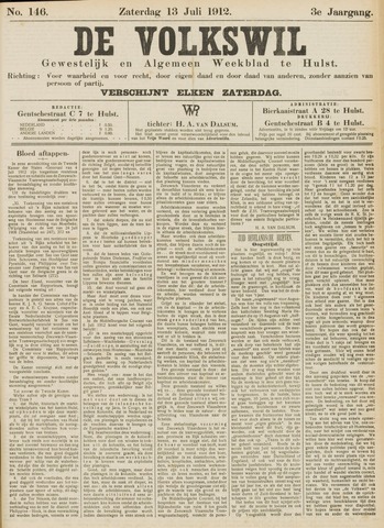 Volkswil/Natuurrecht. Gewestelijk en Algemeen Weekblad te Hulst 1912-07-13
