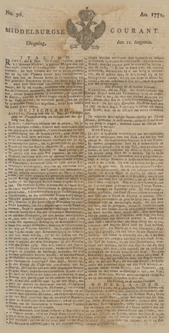 Middelburgsche Courant 1772-08-11
