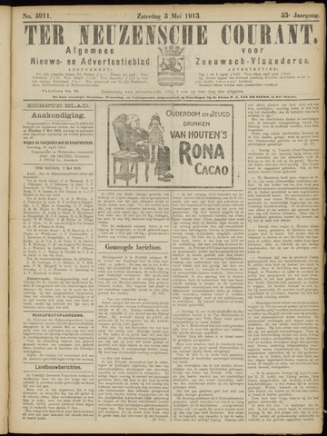 Ter Neuzensche Courant / Neuzensche Courant / (Algemeen) nieuws en advertentieblad voor Zeeuwsch-Vlaanderen 1913-05-03