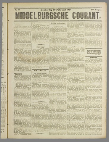 Middelburgsche Courant 1924-02-28