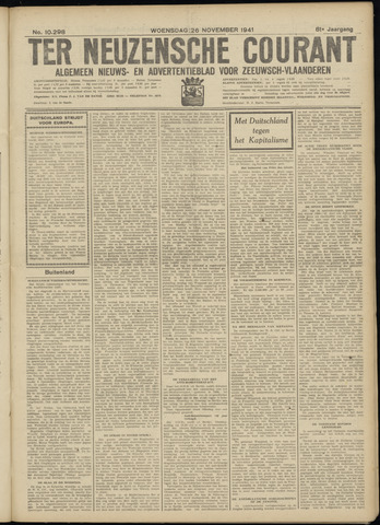Ter Neuzensche Courant / Neuzensche Courant / (Algemeen) nieuws en advertentieblad voor Zeeuwsch-Vlaanderen 1941-11-26