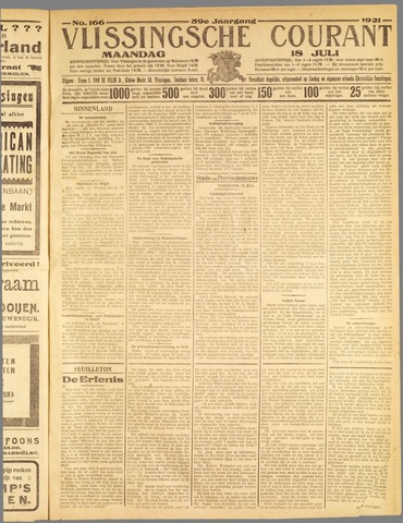 Vlissingse Courant 1921-07-18