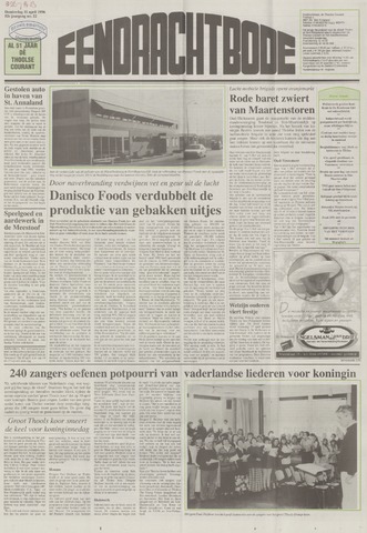 Eendrachtbode /Mededeelingenblad voor het eiland Tholen 1996-04-11