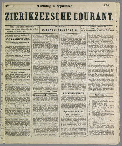 Zierikzeesche Courant 1870-09-14