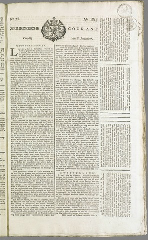 Zierikzeesche Courant 1815-09-08