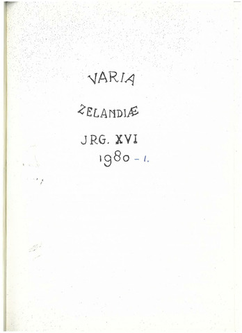 Varia Zeelandiae 1980