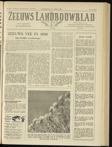 Zeeuwsch landbouwblad ... ZLM land- en tuinbouwblad 1959-04-11