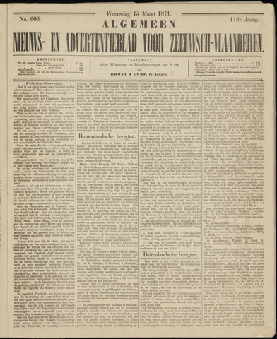 Ter Neuzensche Courant / Neuzensche Courant / (Algemeen) nieuws en advertentieblad voor Zeeuwsch-Vlaanderen 1871-03-15