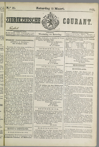 Zierikzeesche Courant 1852-03-13