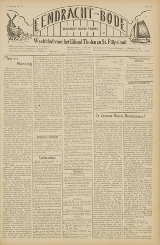 Eendrachtbode /Mededeelingenblad voor het eiland Tholen 1947-07-11