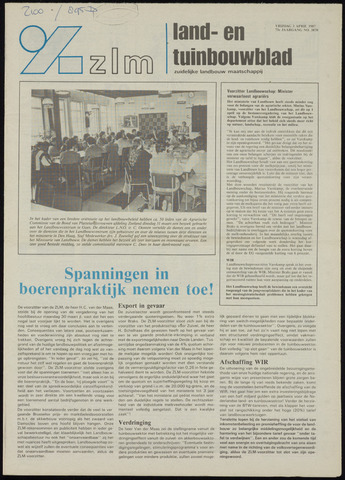 Zeeuwsch landbouwblad ... ZLM land- en tuinbouwblad 1987-04-03