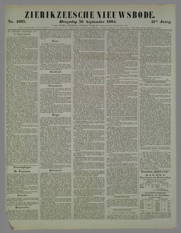 Zierikzeesche Nieuwsbode 1884-09-30