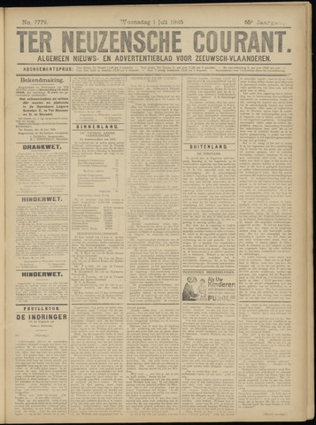 Ter Neuzensche Courant / Neuzensche Courant / (Algemeen) nieuws en advertentieblad voor Zeeuwsch-Vlaanderen 1925-07-01