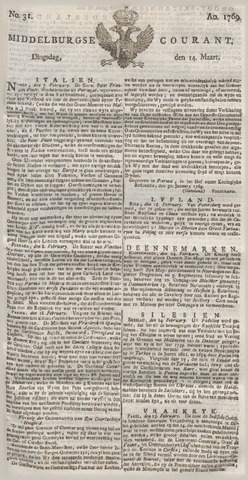 Middelburgsche Courant 1769-03-14