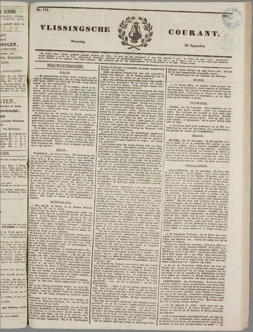 Vlissingse Courant 1847-09-22