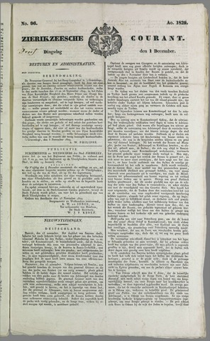 Zierikzeesche Courant 1829-12-01