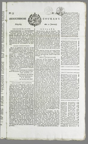 Zierikzeesche Courant 1825-01-11