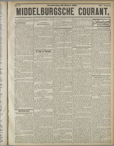 Middelburgsche Courant 1920-03-25