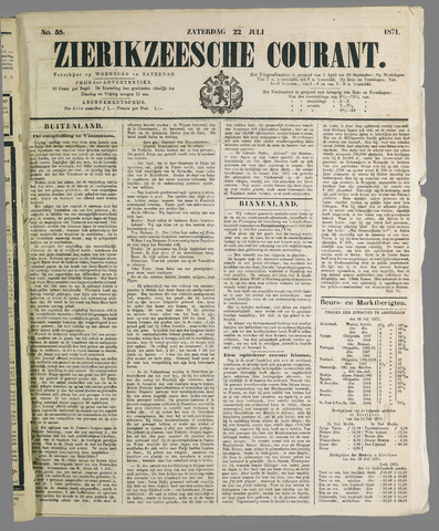 Zierikzeesche Courant 1871-07-22
