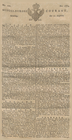Middelburgsche Courant 1774-08-20