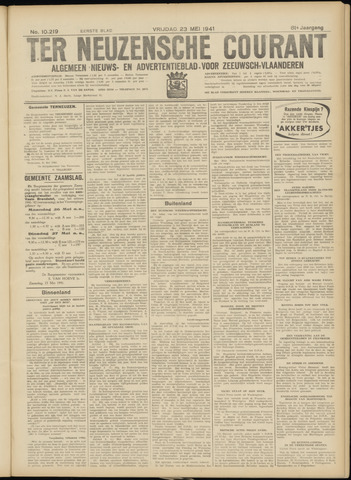 Ter Neuzensche Courant / Neuzensche Courant / (Algemeen) nieuws en advertentieblad voor Zeeuwsch-Vlaanderen 1941-05-23