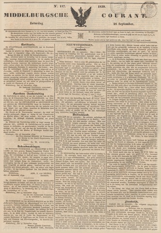 Middelburgsche Courant 1839-09-28