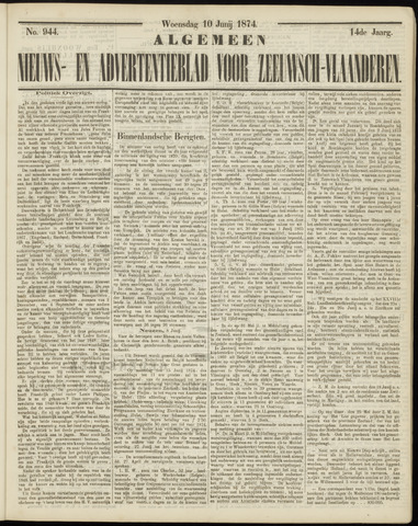 Ter Neuzensche Courant / Neuzensche Courant / (Algemeen) nieuws en advertentieblad voor Zeeuwsch-Vlaanderen 1874-06-10