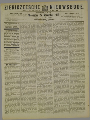 Zierikzeesche Nieuwsbode 1912-11-27