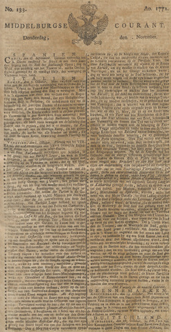Middelburgsche Courant 1772-11-05