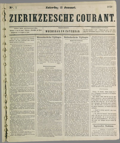 Zierikzeesche Courant 1870-01-22