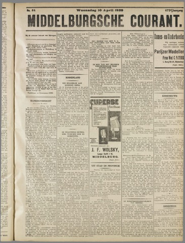 Middelburgsche Courant 1929-04-10
