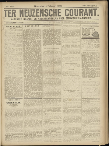Ter Neuzensche Courant / Neuzensche Courant / (Algemeen) nieuws en advertentieblad voor Zeeuwsch-Vlaanderen 1925-02-04
