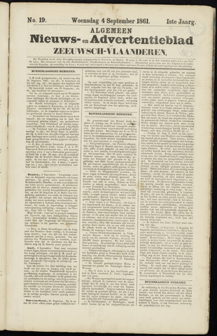 Ter Neuzensche Courant / Neuzensche Courant / (Algemeen) nieuws en advertentieblad voor Zeeuwsch-Vlaanderen 1861-09-04