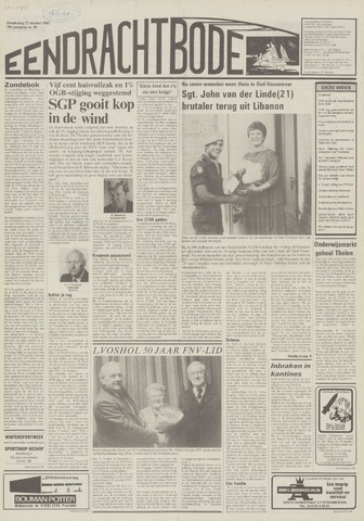 Eendrachtbode /Mededeelingenblad voor het eiland Tholen 1983-10-27