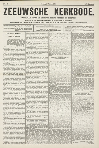 Zeeuwsche kerkbode, weekblad gewijd aan de belangen der gereformeerde kerken/ Zeeuwsch kerkblad 1933-10-06