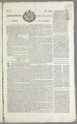 Zierikzeesche Courant 1815-01-31