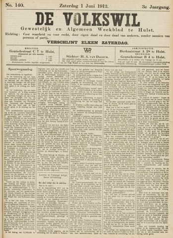 Volkswil/Natuurrecht. Gewestelijk en Algemeen Weekblad te Hulst 1912-06-01