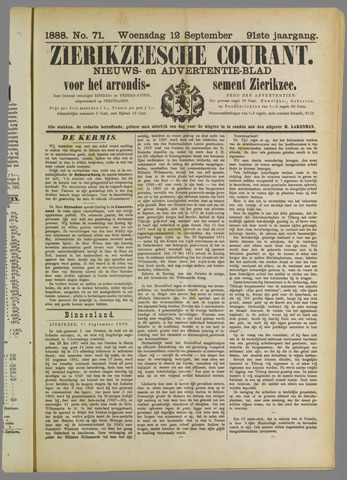 Zierikzeesche Courant 1888-09-12