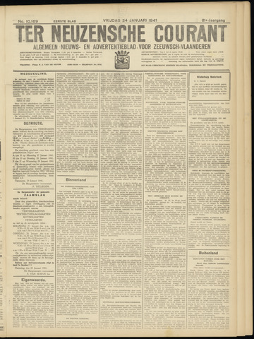 Ter Neuzensche Courant / Neuzensche Courant / (Algemeen) nieuws en advertentieblad voor Zeeuwsch-Vlaanderen 1941-01-24