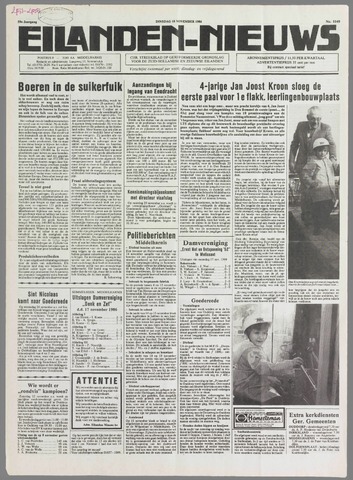 Eilanden-nieuws. Christelijk streekblad op gereformeerde grondslag 1986-11-18