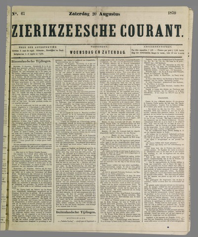 Zierikzeesche Courant 1870-08-20