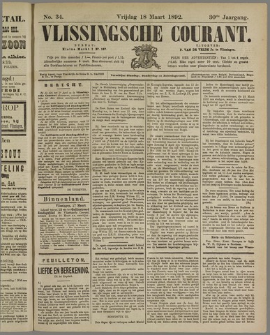 Vlissingse Courant 1892-03-18