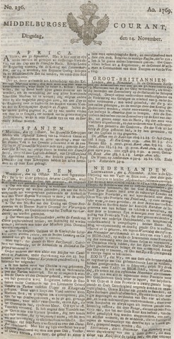 Middelburgsche Courant 1769-11-14